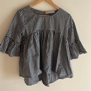 Checkered Babydoll top size M